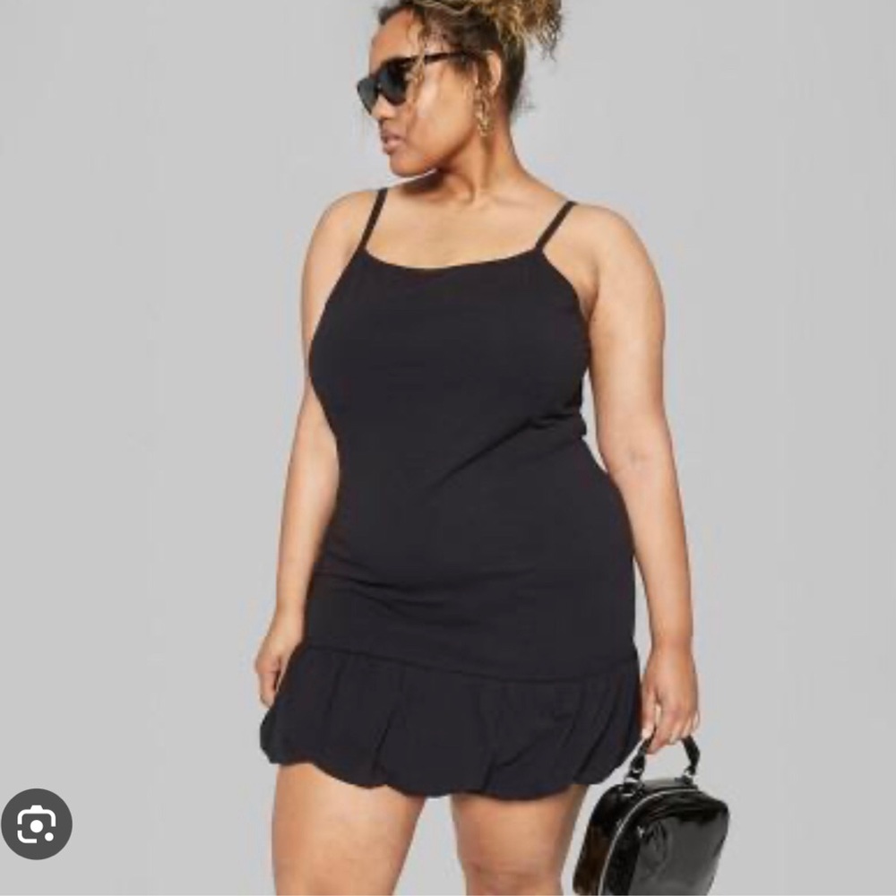 Wild Fable - Strappy Knit Bubble Hem Dress